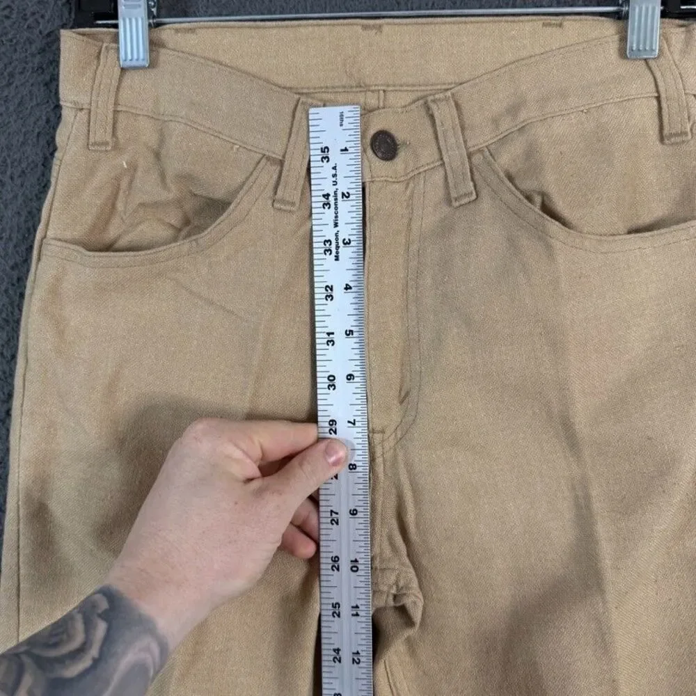 Vtg Levis Pants Mens 28x30 Beige Bootcut Big E Sta-Prest Made in USA 1970s